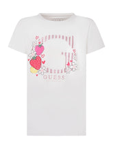 GUESS KIDS - Crewneck T-shirt with Strawberry Print - White - LIDIASHOPPING® - Official Website
