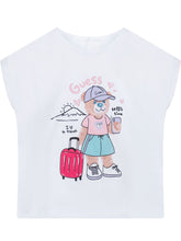 GUESS KIDS - T-shirt Batwing Short Sleeve with Bear Print - White - LIDIASHOPPING® - Official Website