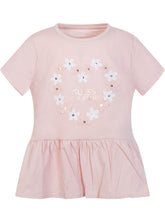 GUESS KIDS - Short Sleeve T-shirt with Ruffle Hem and Floral Print - Pink - LIDIASHOPPING® - Official Website