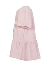 GUESS KIDS - Short Sleeve T-shirt with Ruffle Hem and Floral Print - Pink - LIDIASHOPPING® - Official Website