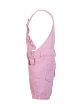 GUESS KIDS - Short Overall with Straps and Embroidered Front Pocket - Pink - LIDIASHOPPING® - Official Website