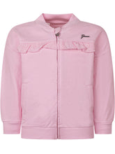 GUESS KIDS - Long Sleeve Zip Sweatshirt with Ruffle Detail - Pink - LIDIASHOPPING® - Official Website
