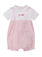 GUESS KIDS - Mixed Fabric Striped Shortie with Collar - White - LIDIASHOPPING® - Official Website