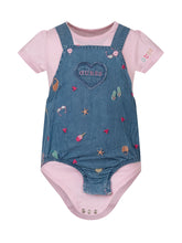 GUESS KIDS - Set Body con Salopette in Chambray Ricamata - Multicolore - LIDIASHOPPING® - Official Website