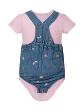 GUESS KIDS - Set Body con Salopette in Chambray Ricamata - Multicolore - LIDIASHOPPING® - Official Website