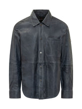 PEUTEREY - Button Front Shirt Jacket with Pocket - Blue - LIDIASHOPPING® - Official Website
