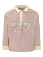 KIDSUPER - Polo a Maniche Lunghe in Spugna con Logo - Rosa - LIDIASHOPPING® - Official Website