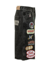 KIDSUPER - Bermuda Denim Shorts with Patches - Black - LIDIASHOPPING® - Official Website