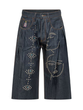 KIDSUPER - Bermuda in Denim con Borchie - Blu - LIDIASHOPPING® - Official Website