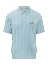 KIDSUPER - Short Sleeve Polo with Embroidered Logo - Blue - LIDIASHOPPING® - Official Website