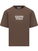 KIDSUPER - Short Sleeve T-shirt with Printed Logo - Brown - LIDIASHOPPING® - Official Website