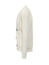 HOSIO - Double Breasted Blazer with Patch Pockets - White - LIDIASHOPPING® - Official Website