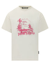 PALM ANGELS - T-shirt Statement con Stampa Grafica - Bianco | Lidia Shopping | Official Website
