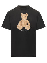 PALM ANGELS - T-shirt con Stampa Orso e Logo Frontale - Nero - LIDIASHOPPING® - Official Website