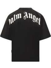 PALM ANGELS - T-shirt con Logo Frontale - Nero - LIDIASHOPPING® - Official Website