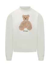PALM ANGELS - Crew Neck Sweatshirt with Bear Print - White - LIDIASHOPPING® - Official Website