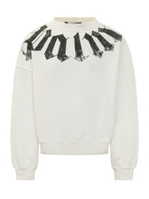 PALM ANGELS - Loose Crewneck Sweatshirt with Neck Logo - White - LIDIASHOPPING® - Official Website