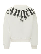 PALM ANGELS - Loose Crewneck Sweatshirt with Neck Logo - White - LIDIASHOPPING® - Official Website