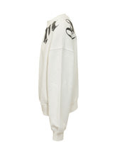 PALM ANGELS - Loose Crewneck Sweatshirt with Neck Logo - White - LIDIASHOPPING® - Official Website