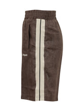PALM ANGELS - Shorts with Elasticated Waist and Logo - Brown - LIDIASHOPPING® - Official Website