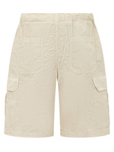 PALM ANGELS - Cargo Shorts with Pockets - White - LIDIASHOPPING® - Official Website