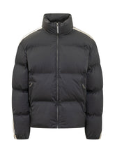 PALM ANGELS - Down Jacket High Neck Zip with Logo - Black - LIDIASHOPPING® - Official Website