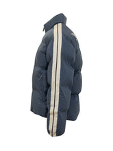 PALM ANGELS - Down Jacket High Neck Zip with Logo - Blue - LIDIASHOPPING® - Official Website