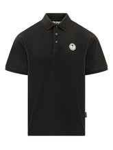 PALM ANGELS - Polo Shirt with Palm Logo Patch - Black - LIDIASHOPPING® - Official Website