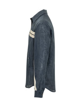 PALM ANGELS - Track Shirt with Stripes and Logo - Blue - LIDIASHOPPING® - Official Website