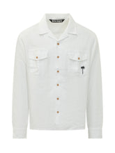 PALM ANGELS - Bowling Shirt with Chest Pocket - White - LIDIASHOPPING® - Official Website