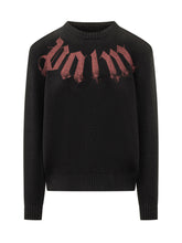 PALM ANGELS - Crewneck Sweater with Large Logo - Black - LIDIASHOPPING® - Official Website