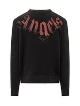 PALM ANGELS - Crewneck Sweater with Large Logo - Black - LIDIASHOPPING® - Official Website