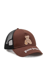 PALM ANGELS - Baseball Cap with Visor and Embroidered Bear Patch - Brown | Lidia Shopping ® | Official Website