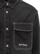 PALM ANGELS - Cotton Denim Shirt with Pockets and Buttons - Black - LIDIASHOPPING® - Official Website