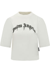 PALM ANGELS - Boxy T-Shirt with Logo - White - LIDIASHOPPING® - Official Website