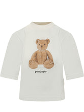 PALM ANGELS - Boxy T-Shirt with Bear Print - White - LIDIASHOPPING® - Official Website
