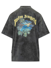 PALM ANGELS - Loose T-shirt with Front Logo - Grey - LIDIASHOPPING® - Official Website
