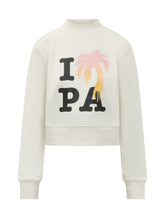 PALM ANGELS - Cropped Sweatshirt with Front Print - White - LIDIASHOPPING® - Official Website