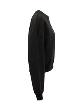 PALM ANGELS - Loose Crop Crewneck Sweatshirt with Logo - Black - LIDIASHOPPING® - Official Website