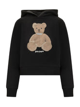 PALM ANGELS - Fitted Hoodie with Bear Print - Black - LIDIASHOPPING® - Official Website