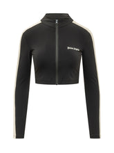 PALM ANGELS - Giacca Sportiva Corta con Zip e Collo Alto - Nero - LIDIASHOPPING® - Official Website