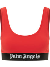 PALM ANGELS - Top Sportivo con Fascia Logo - Rosso - LIDIASHOPPING® - Official Website