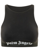 PALM ANGELS - Top Sportivo con Fascia Logo - Nero - LIDIASHOPPING® - Official Website