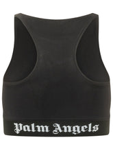 PALM ANGELS - Top Sportivo con Fascia Logo - Nero - LIDIASHOPPING® - Official Website