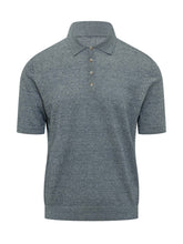 LORENZONI - Polo a Maniche Corte in Maglia - Blu - LIDIASHOPPING® - Official Website