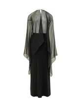ALBERTA FERRETTI - Long Dress with Sheer Panels - Black - LIDIASHOPPING® - Official Website