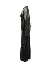 ALBERTA FERRETTI - Long Dress with Sheer Panels - Black - LIDIASHOPPING® - Official Website