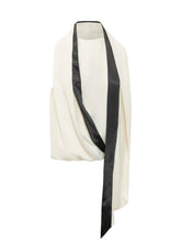 ALBERTA FERRETTI - Draped Top with Contrast Band - White - LIDIASHOPPING® - Official Website