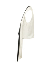 ALBERTA FERRETTI - Draped Top with Contrast Band - White - LIDIASHOPPING® - Official Website