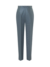 MAX MARA ELEGANTE STUDIO - Pantalone Lungo a Gamba Dritta con Piega Frontale - Blu - LIDIASHOPPING® - Official Website